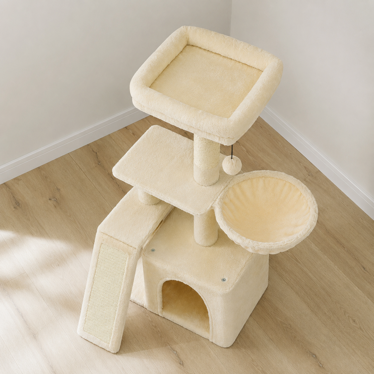3-Tier Cat Tree with Ramp, Hammock & Perch