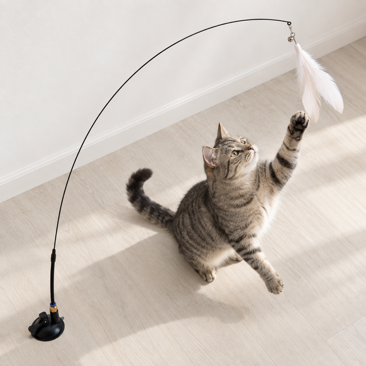 Suction Cup Feather Wand Cat Toy