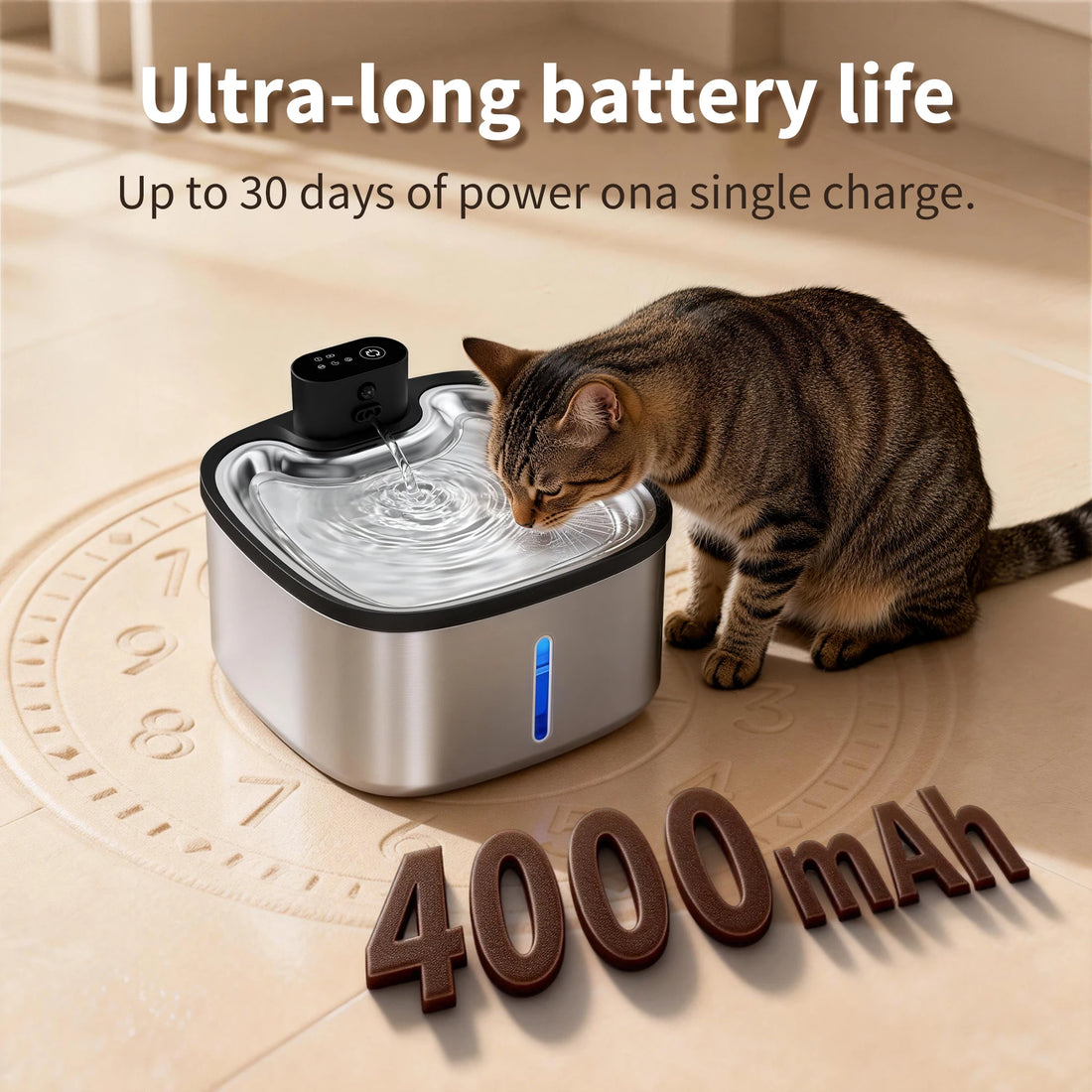 3.5L Cat Water Fountain with 30 Day Battery