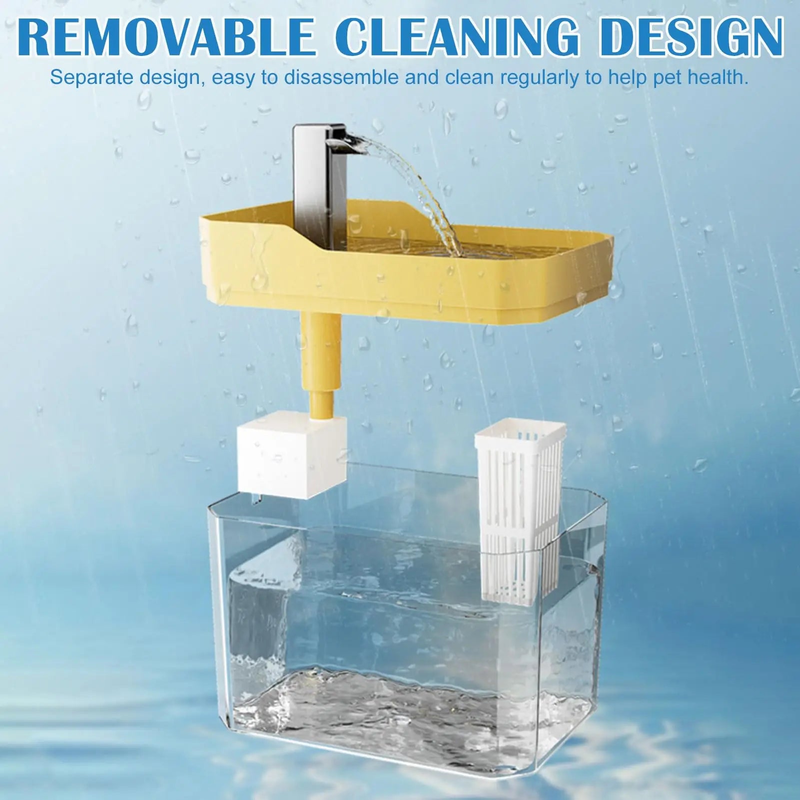 Cat Water Fountain with Auto Filter and Quiet Pump
