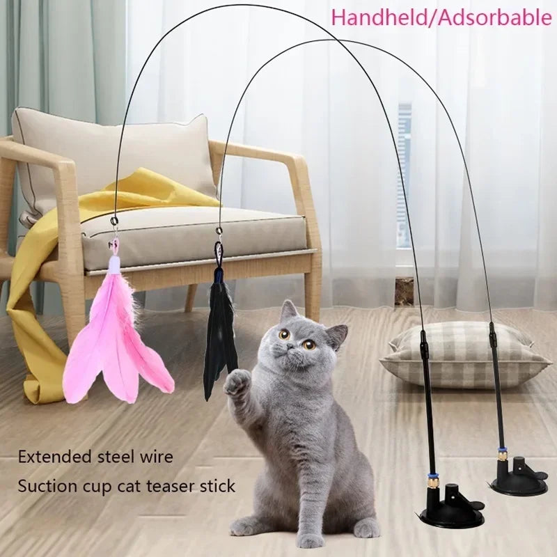 Suction Cup Feather Wand Cat Toy