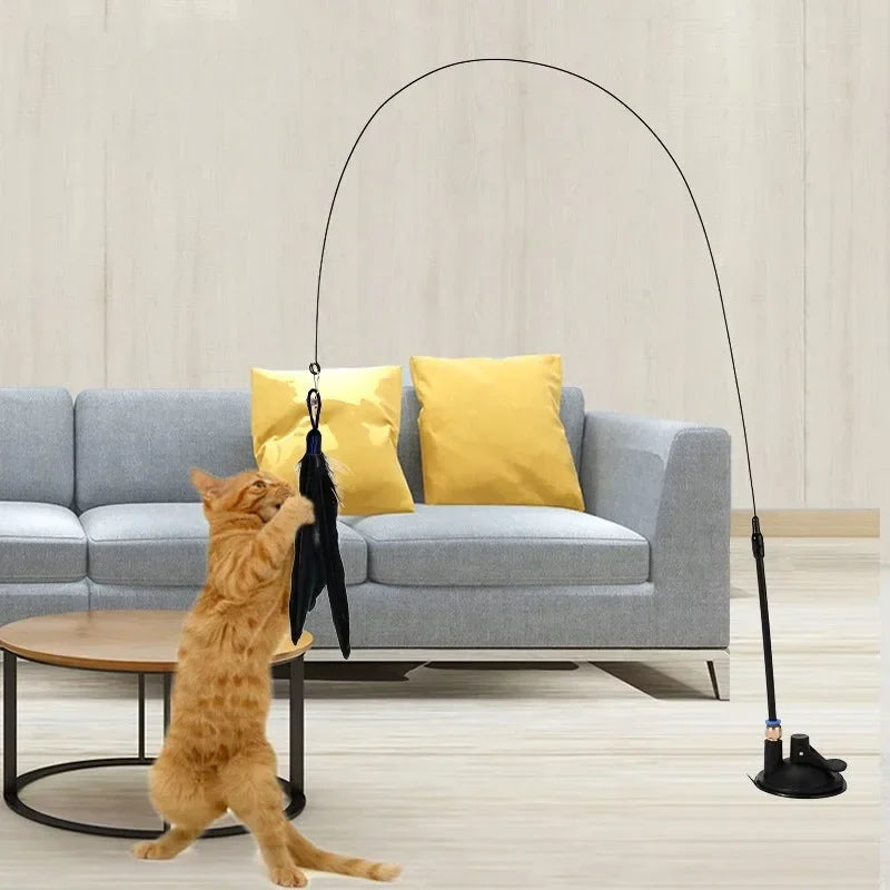 Suction Cup Feather Wand Cat Toy