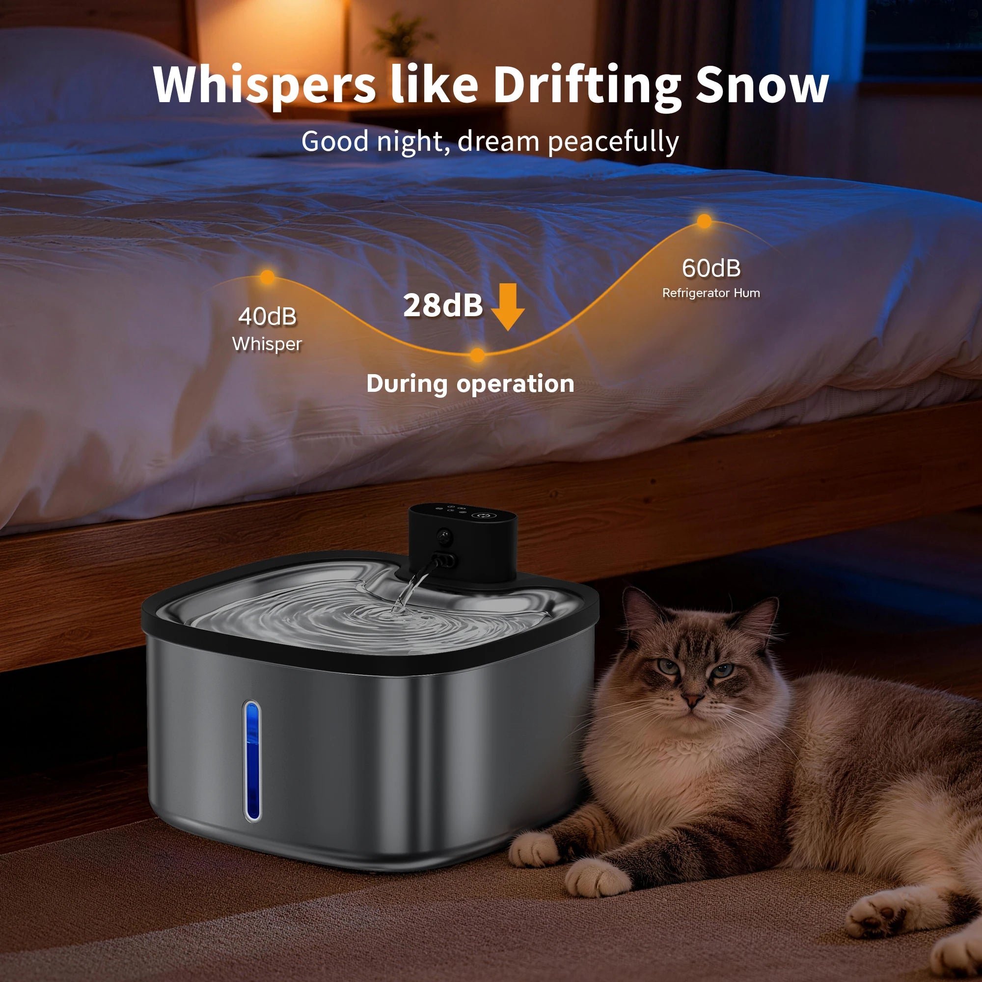 3.5L Cat Water Fountain with 30 Day Battery