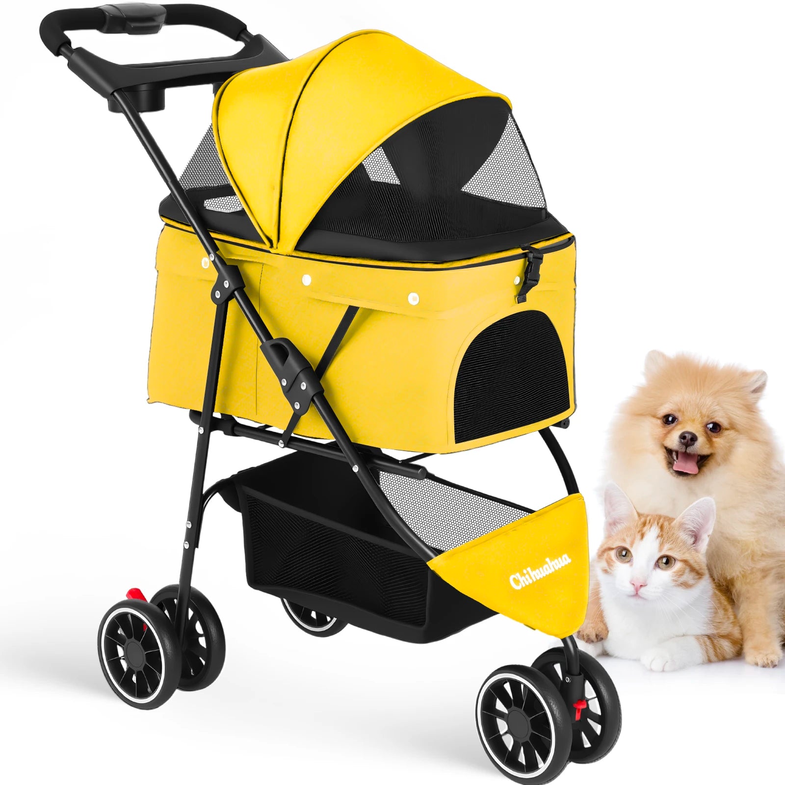 3-Wheel Pet Stroller for Small Dogs and Cats