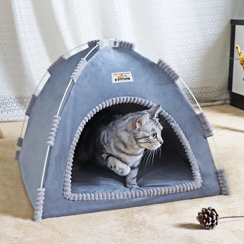Cat Tent Bed – Cozy Enclosed Cat & Dog House