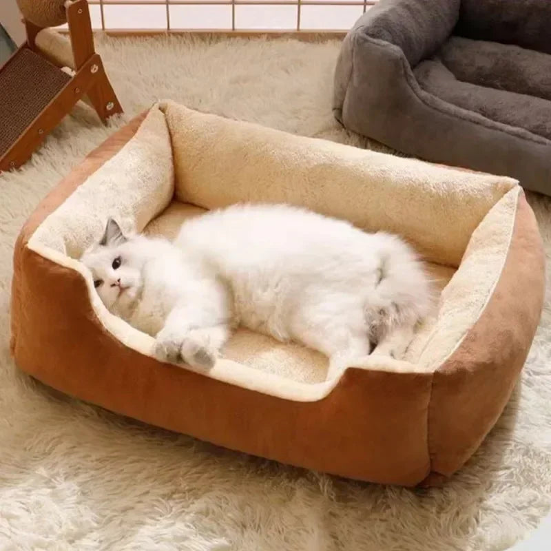 Plush Pet Bed for Cats and Small Dogs