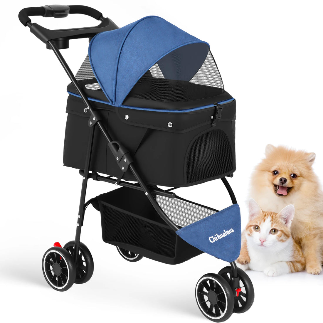 3-Wheel Pet Stroller for Small Dogs and Cats