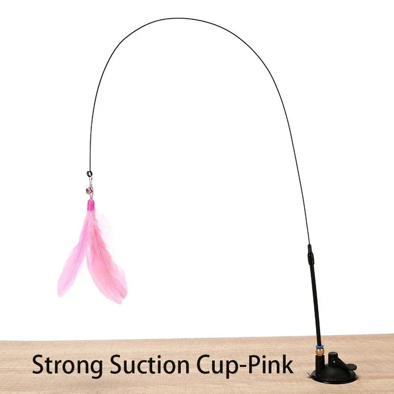 Suction Cup Feather Wand Cat Toy