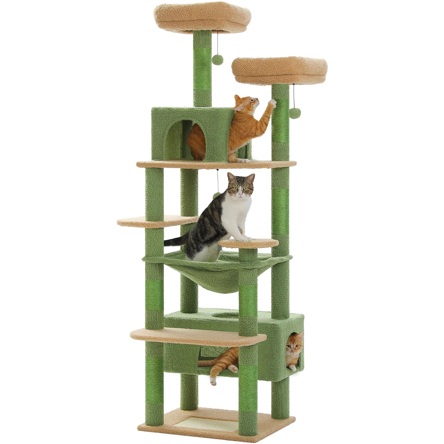 Multi-Level Cat Tree with Hammock & Dangling Balls