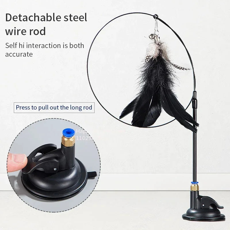 Suction Cup Feather Wand Cat Toy