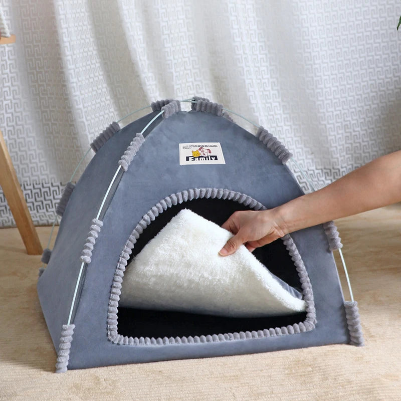 Cat Tent Bed – Cozy Enclosed Cat & Dog House