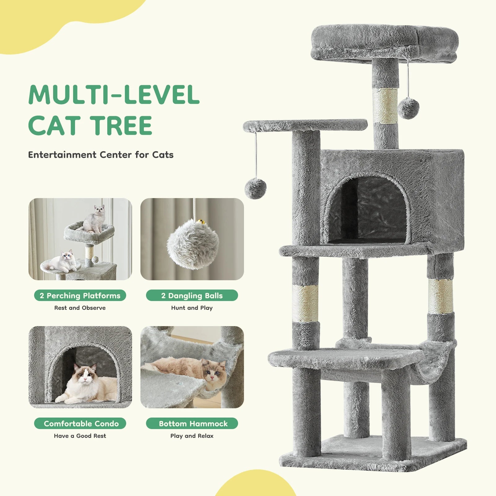 44in Tall Multi-Cat Climbing Tower