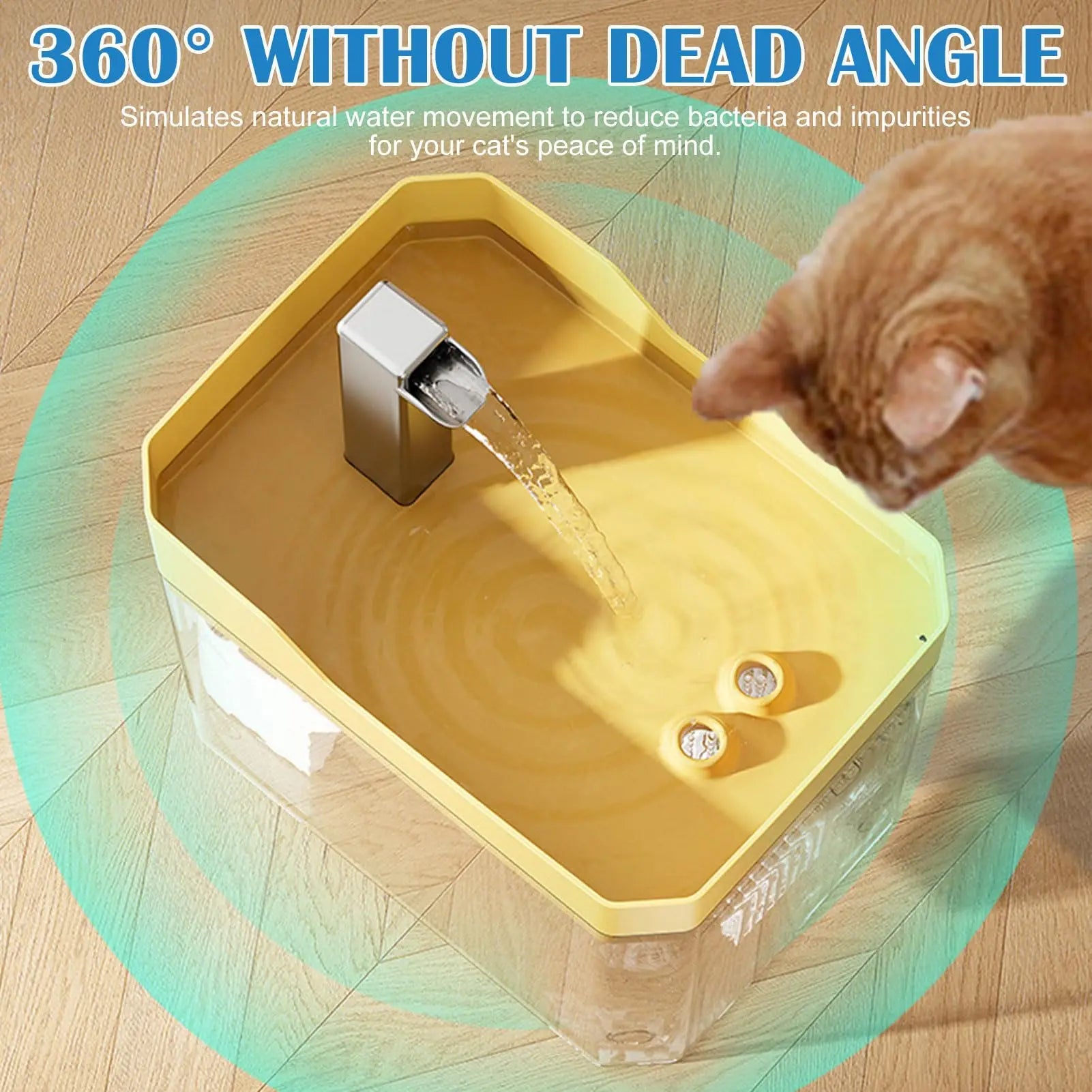 Cat Water Fountain with Auto Filter and Quiet Pump