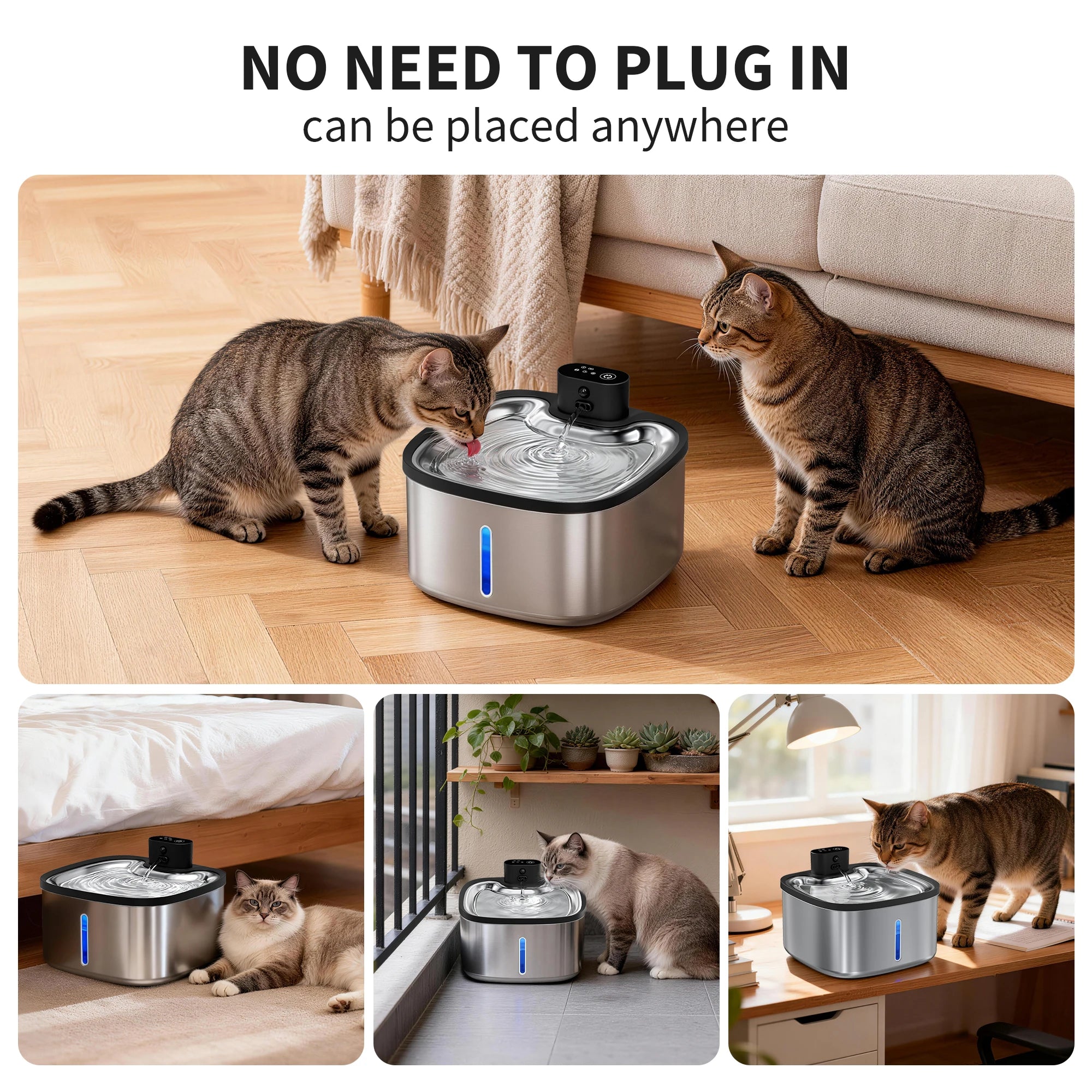3.5L Cat Water Fountain with 30 Day Battery