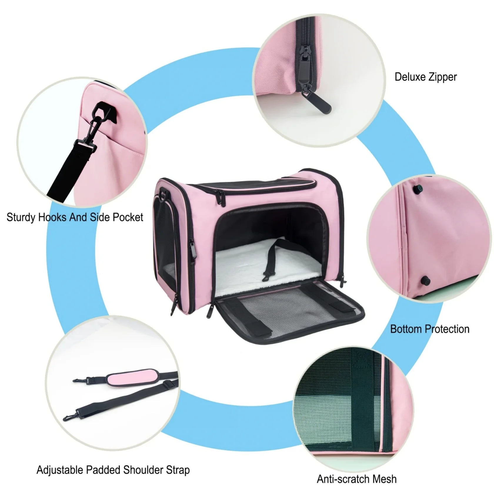 TSA Airline-Approved Soft-Sided Pet Carrier Breathable