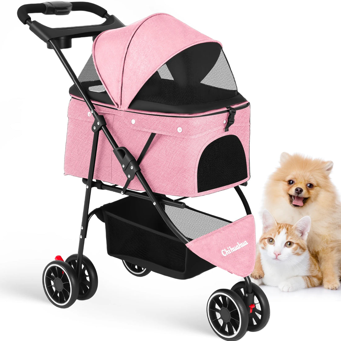 3-Wheel Pet Stroller for Small Dogs and Cats