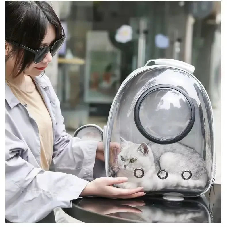 Cat Backpack Carrier with Wide View Bubble Window