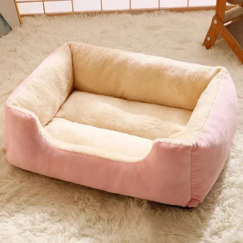 Plush Pet Bed for Cats and Small Dogs