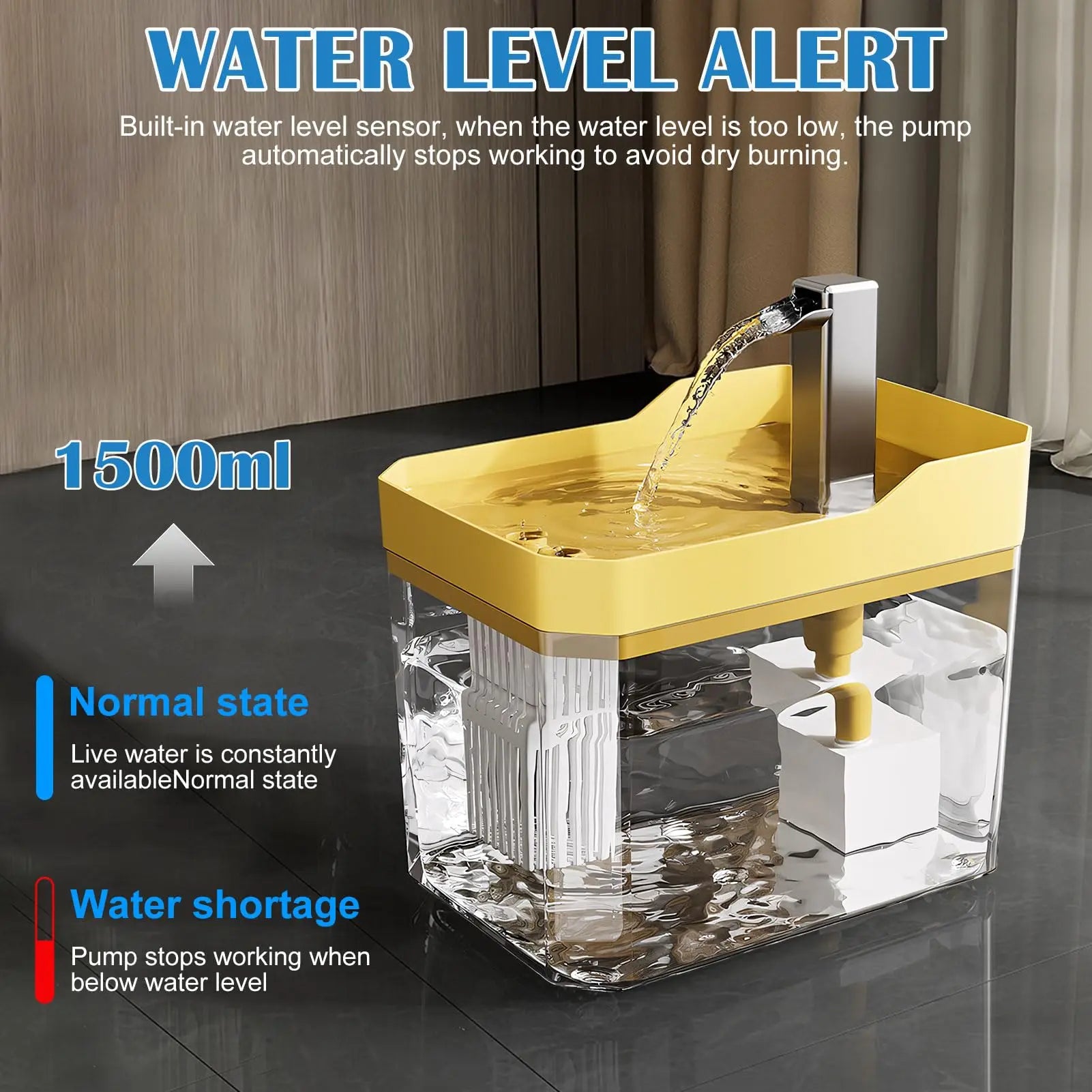 Cat Water Fountain with Auto Filter and Quiet Pump