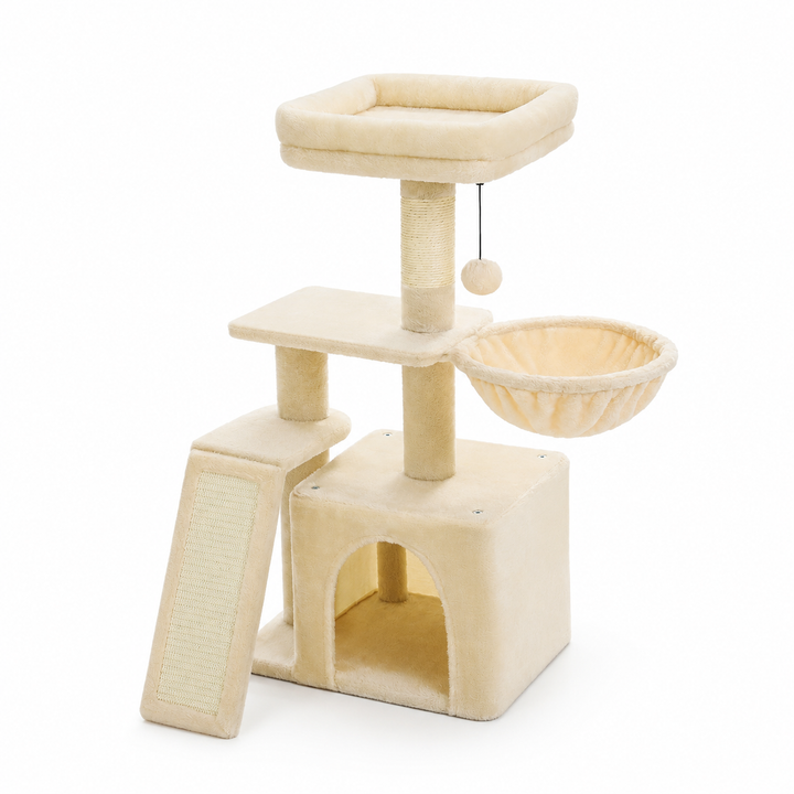 3-Tier Cat Tree with Ramp, Hammock & Perch