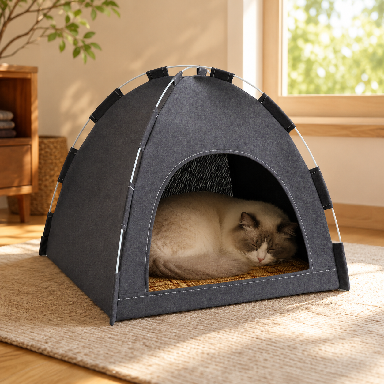 All Season Cat Tent Bed – Comforting Enclosed Cat & Dog House