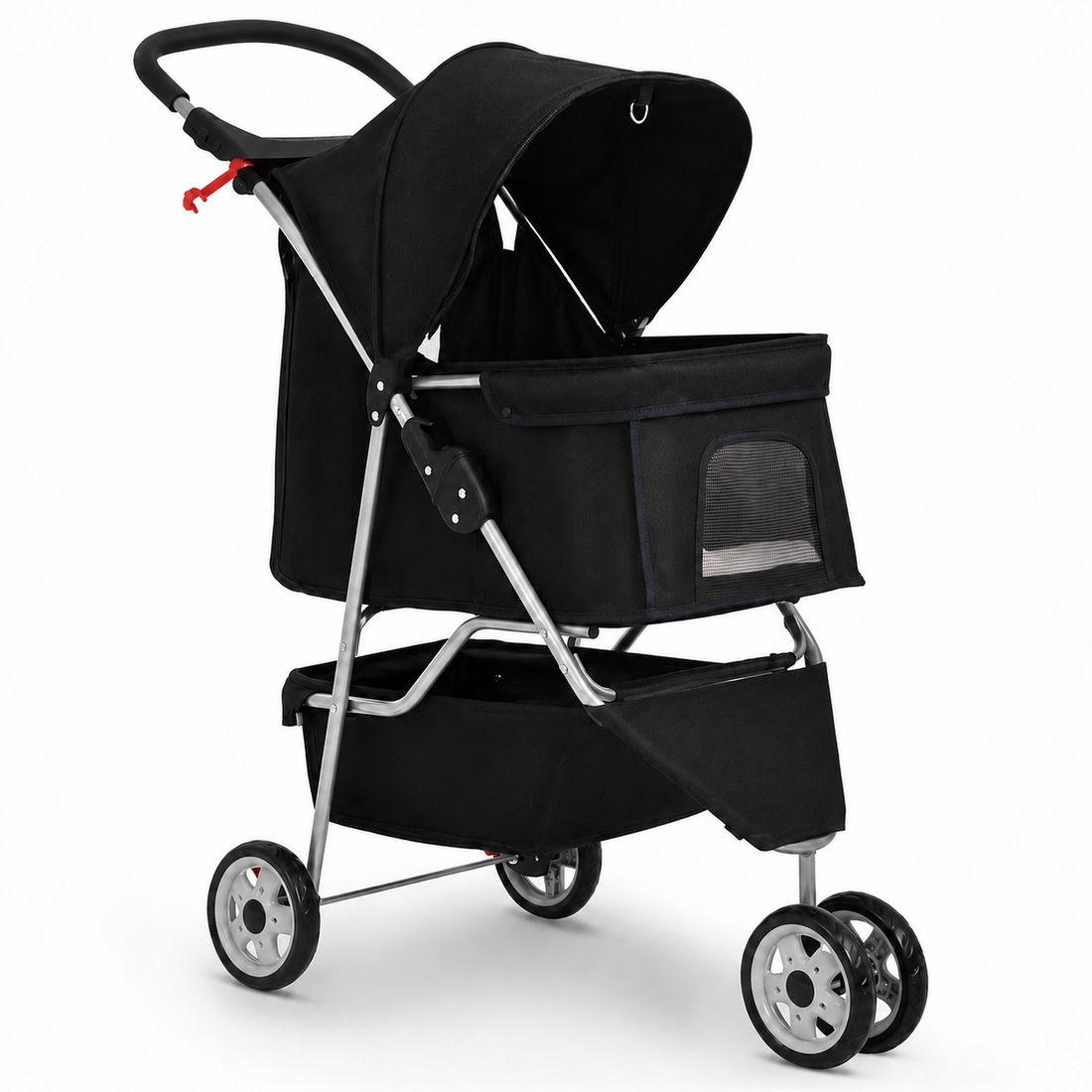 3-Wheel Pet Stroller with Breathable Mesh