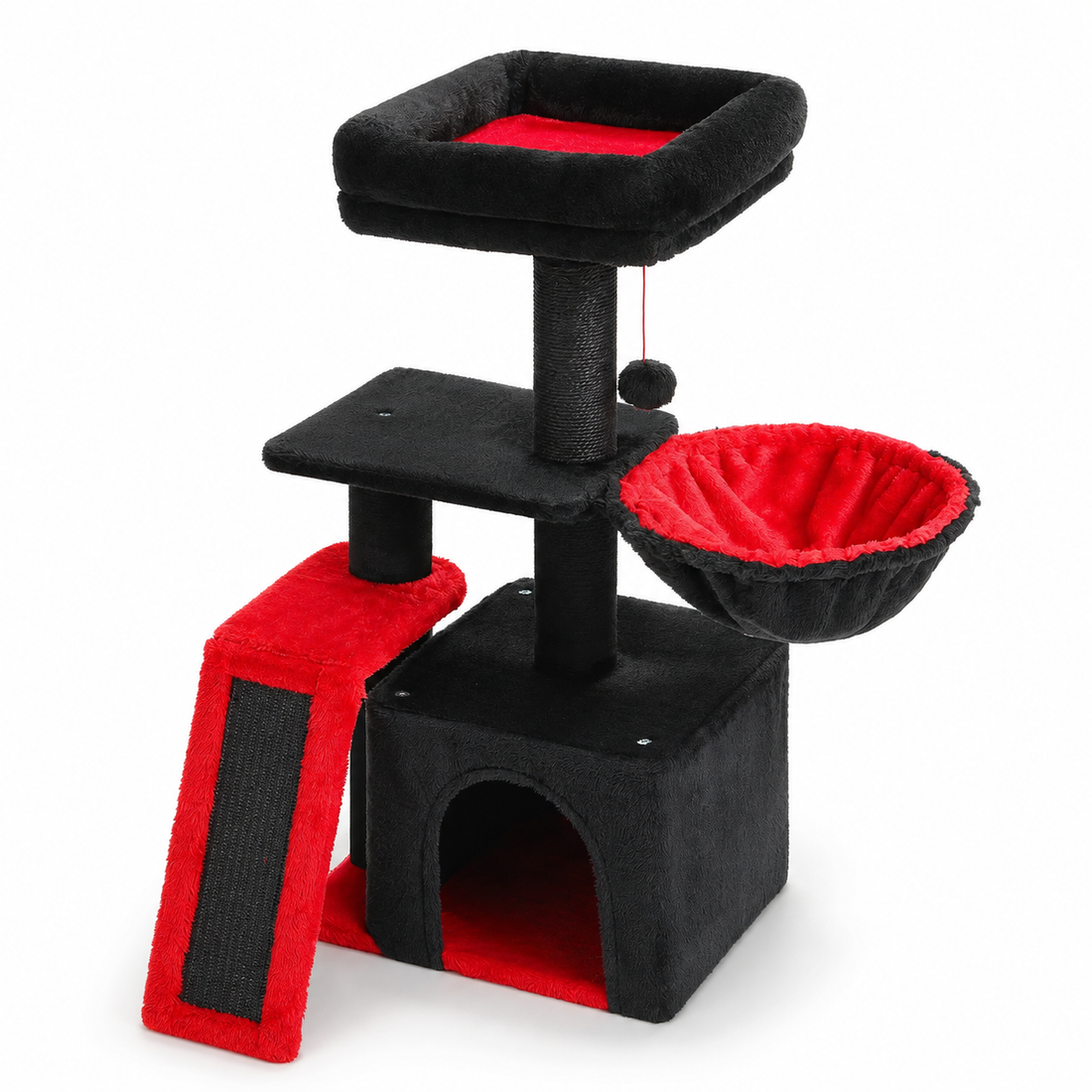 3-Tier Cat Tree with Ramp, Hammock & Perch