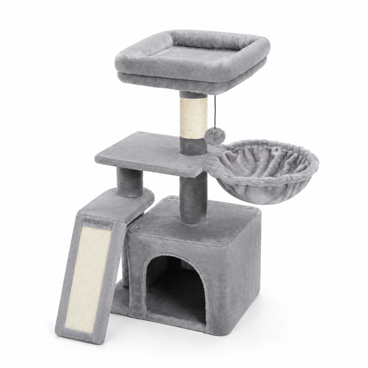 3-Tier Cat Tree with Ramp, Hammock & Perch