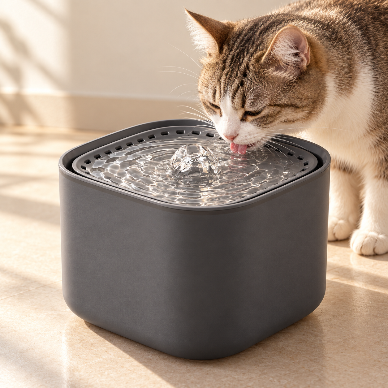 3L Flowing Cat Water Fountain with Auto Recirculating Filter