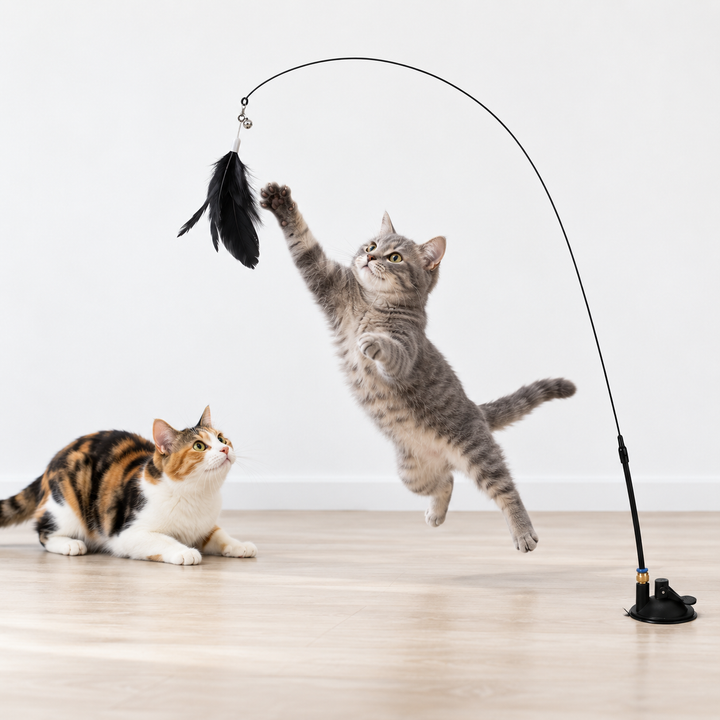 Suction Cup Feather Wand Cat Toy