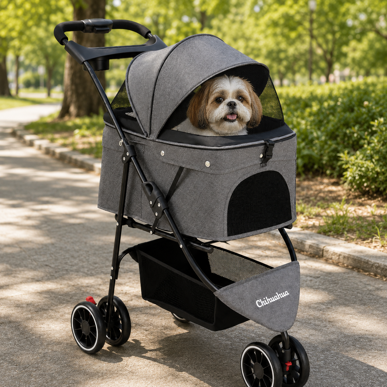 3-Wheel Pet Stroller for Small Dogs and Cats