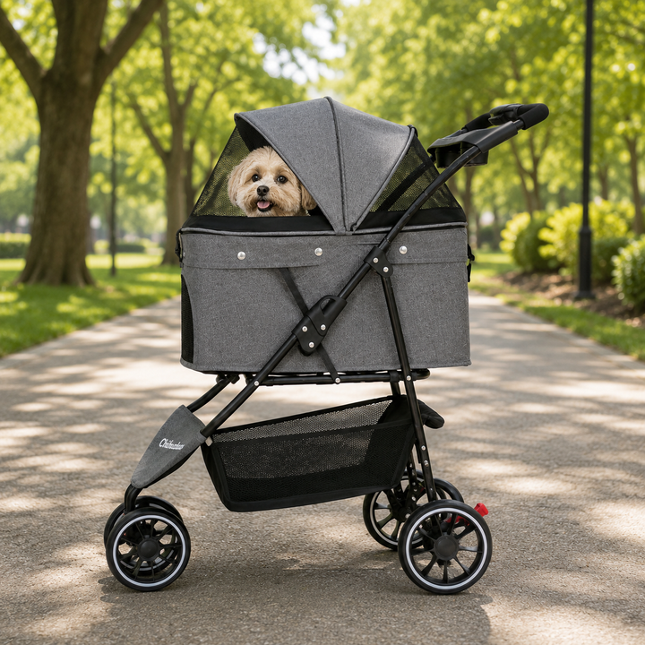 3-Wheel Pet Stroller for Small Dogs and Cats