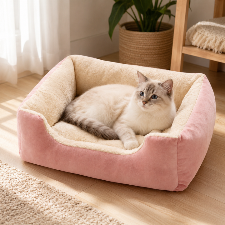 Plush Pet Bed for Cats and Small Dogs